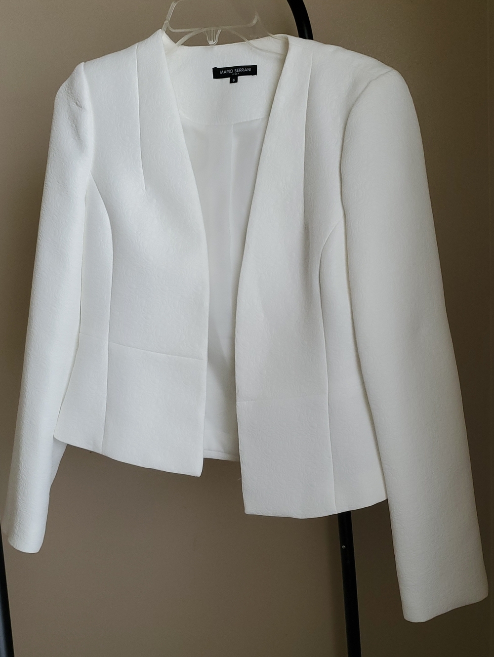 Mario Serrani White Open-Front Women's Blazer